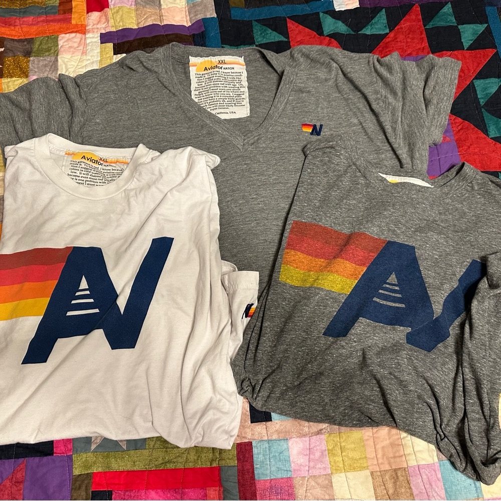 Three XXL short sleeved Aviator Nation tees!